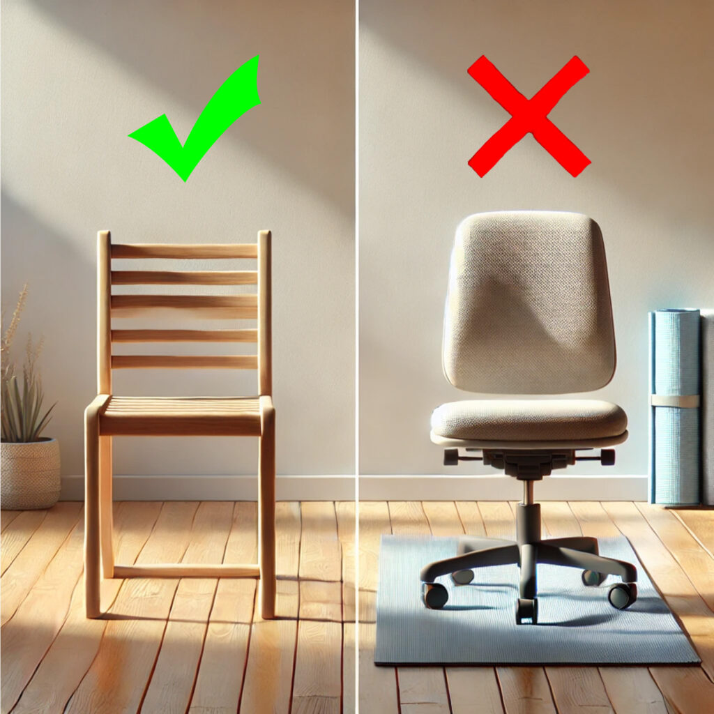 chaise pour yoga sur chaise