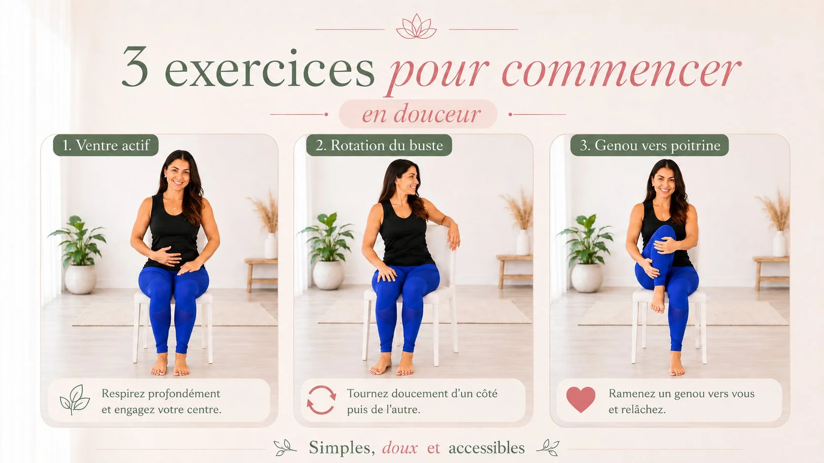 3 exercices de yoga sur chaise pour maigrir en douceur