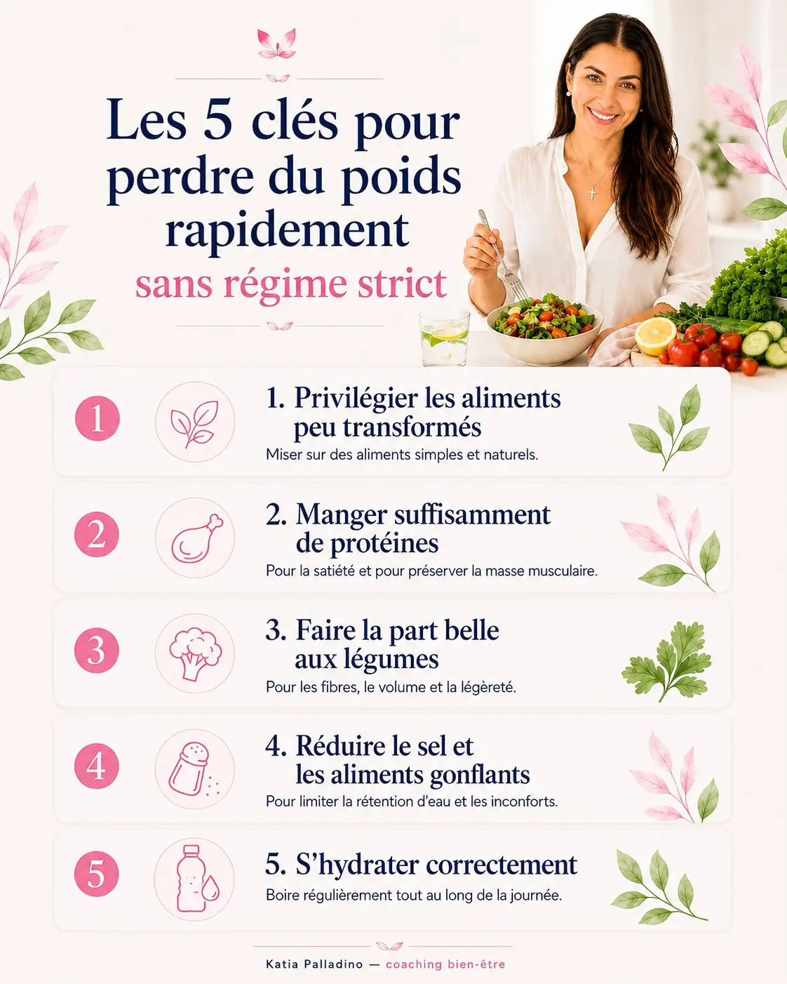 Les 5 clés pour perdre du poids rapidement sans régime strict - Katia Palladino