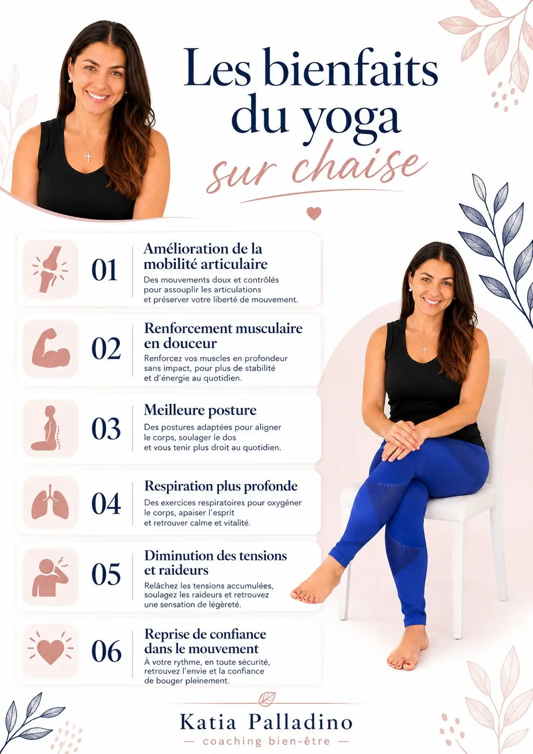 Les bienfaits du yoga sur chaise