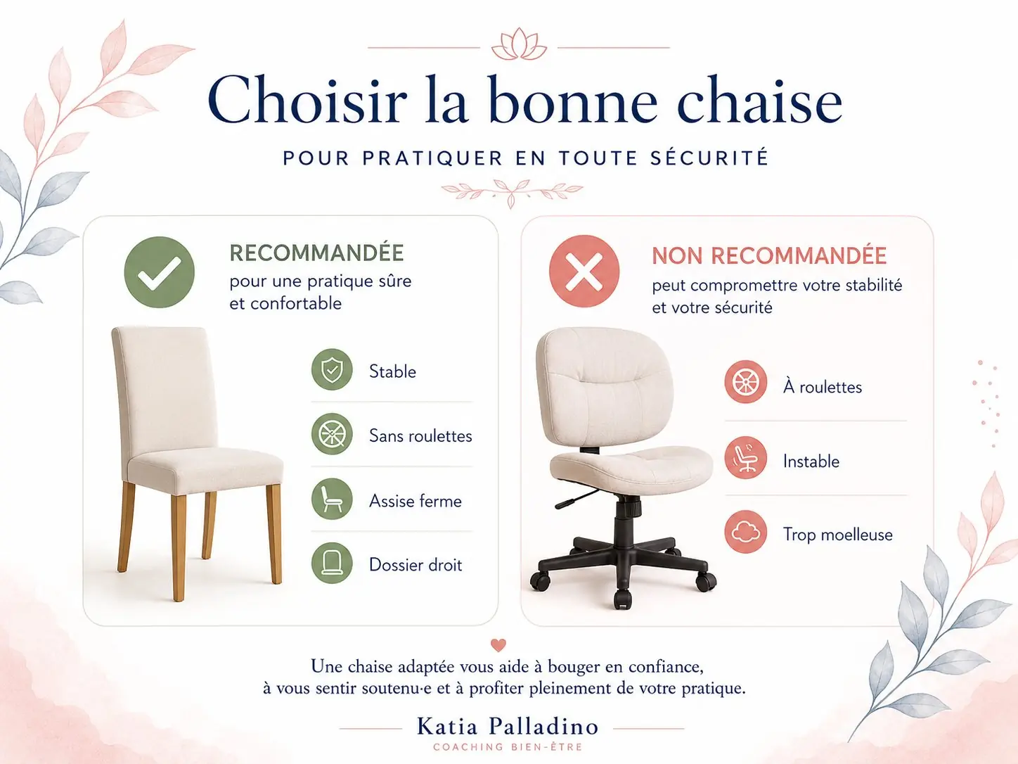 chaise pour yoga sur chaise